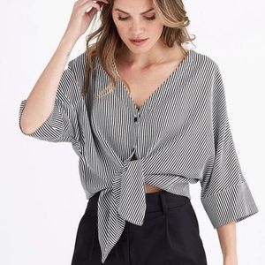 Vetta Boyfriend Shirt Striped XS